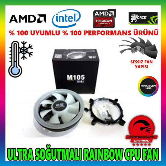 Snowman M105 Rainbow CPU Soğutucu Fan Snowman M105 Rainbow CPU Soğutucu Fan